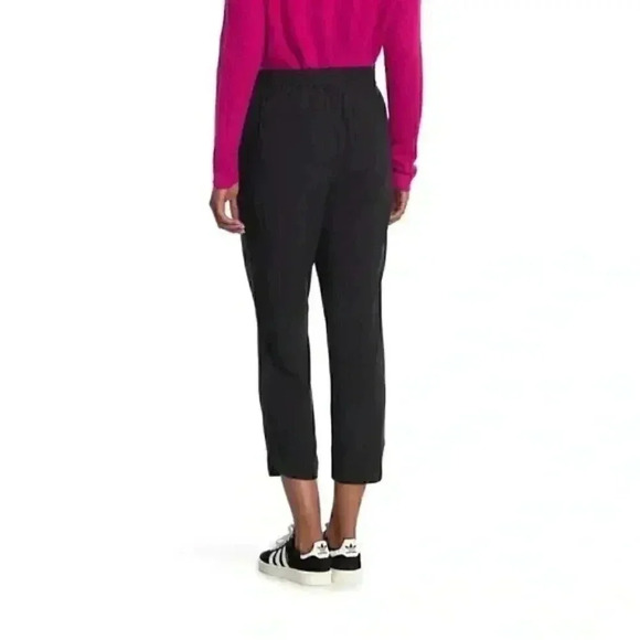 Madewell Dolphin Hem Track Trousers Size S Cropped Black Travel Lightweight Pant - Picture 2 of 8